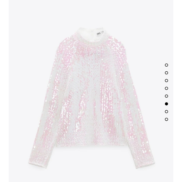 ZARA SEQUIN SWEATER High collar Bloggers favorite - Picture 13 of 16